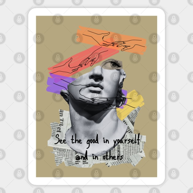 David Michelangelo Broken Face Magnet by TrendsCollection